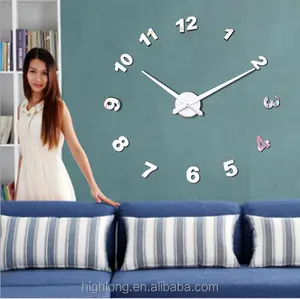 2019 most popular modern mirror face big size reloj grande de pared DIY wall clock