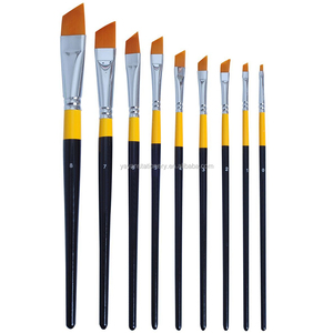 Ensemble de pinceaux à peinture pour artiste à poils synthétiques rigides à manche en bois, très vendu, pour peinture acrylique, gouache, aquarelle, peinture faciale - Product Image 2