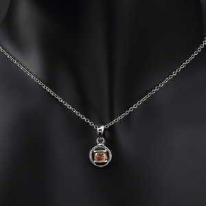 <span class=keywords><strong>Blanc</strong></span> <span class=keywords><strong>or</strong></span> plaqué AAA Cubique Zircone <span class=keywords><strong>Solitaire</strong></span> Pendentif Rolo Chaîne Collier mode bijoux pour femmes - Product Image 5
