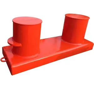 Marine Cast Steel Deck Double Bitt Mooring Bollard