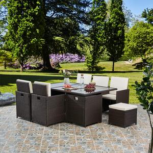 Muebles <span class=keywords><strong>de</strong></span> jardín <span class=keywords><strong>de</strong></span> mimbre Juego <span class=keywords><strong>de</strong></span> cubos <span class=keywords><strong>de</strong></span> ratán Mesa <span class=keywords><strong>de</strong></span> comedor y sillas Muebles <span class=keywords><strong>de</strong></span> jardín <span class=keywords><strong>de</strong></span> ratán al aire libre - Product Image 2