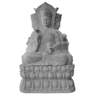 Escultura de Bodhisattva Manjusri de Cuatro Lados, Tallada en Piedra Natural Grande del Templo del Dios Wenshu <span class=keywords><strong>Pusa</strong></span>, Estatuas de Buda Rezando - Product Image 3