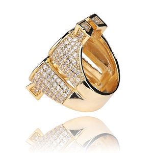 Vente <span class=keywords><strong>en</strong></span> gros de bagues de luxe tendance Hip Hop pour hommes, bagues <span class=keywords><strong>en</strong></span> laiton plaqué <span class=keywords><strong>or</strong></span> avec zircon cubique glacé, bague bling <span class=keywords><strong>en</strong></span> CZ, <span class=keywords><strong>dollar</strong></span> et argent - Product Image 6