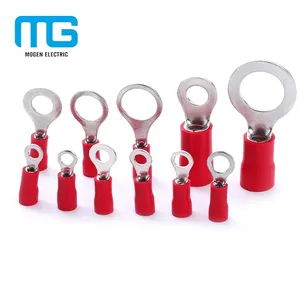 PVC Merah Nilon Panas Shrinkable Tabung Kawat Terisolasi Terminal Cincin Konektor