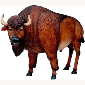 Statue de <span class=keywords><strong>Bison</strong></span> en Résine de Taille Naturelle Décoration de Zoo Vente Chaude Sculpture Artistique - Product Image 1