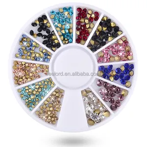 OEM privado LOGO nail art rhinestone accesorios rueda FOM734 nail art rhinestone diseños accesorios 3D decoración uñas perla