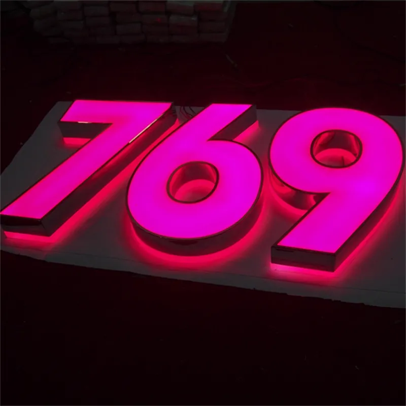 Personalizado de canal led letras de metal 3d logotipo utilizado al aire libre iluminado signos Luz de acrílico de resina letras signos