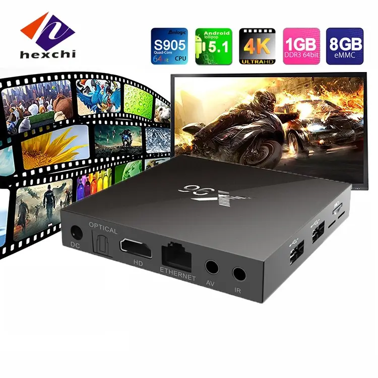 Kostenloser Versand x96 Amlogic S905 Smart Set Top TV-Box 4K Ultimate HD Android 6.0 Lollipop Media Player Quad