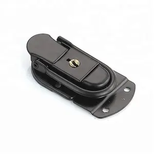 FS-1019 Black Metal aluminum trunk case storage box Buckle latch with key lock