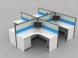 L Hình Dạng 4 Chỗ Ngồi Modular Glass <span class=keywords><strong>Call</strong></span> <span class=keywords><strong>Center</strong></span> Văn Phòng Cubicles - Product Image 4