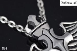 Hombres Plateados Plata del Ala Del Ángel <span class=keywords><strong>de</strong></span> <span class=keywords><strong>la</strong></span> <span class=keywords><strong>Cruz</strong></span> <span class=keywords><strong>de</strong></span> Jesús <span class=keywords><strong>de</strong></span> Acero Inoxidable Colgante <span class=keywords><strong>de</strong></span> Collar <span class=keywords><strong>de</strong></span> joyas - Product Image 4
