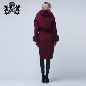 Nuovi Cappotti in Lana Double Face per Donne, <span class=keywords><strong>Cappotto</strong></span> in <span class=keywords><strong>Cashmere</strong></span> con Collo in Pelliccia di Volpe Staccabile - Product Image 6