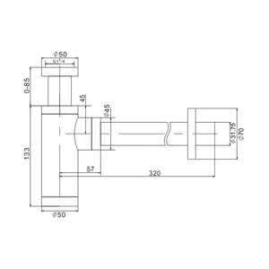 ห้องน้ำท่อระบายน้ำ TOTI ขวดดัก32มิลลิเมตรโครเมี่ยม - Product Image 2