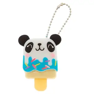 3D Colorful Keychain Pucker Pops Sweetimals Pandonut Silicone Cover For Pucker Pops Lip Gloss