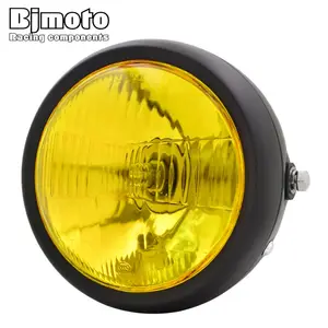 BJMOTO Motorrad Custom Bike Cafe Racer Bobber LED Projektor Scheinwerfer Scheinwerfer für Harley Bike