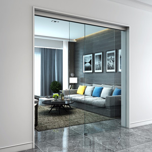 Perlengkapan Pintu Geser Kaca Aluminium Modern untuk Interior Kantor - Product Image 4