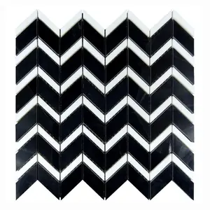 black and white marble tile for outdoor floor decoration