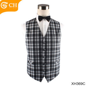 เสื้อกั๊กผ้าทวีดลายสก็อตผ้าฝ้ายลำลองสำหรับผู้ชายขายส่ง - Product Image 3
