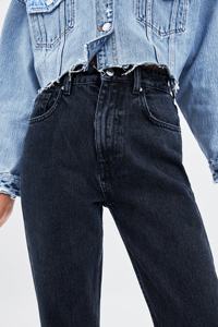 A vita alta in denim dritti mamma <span class=keywords><strong>fit</strong></span> pantaloni <span class=keywords><strong>jeans</strong></span> per la signora - Product Image 5