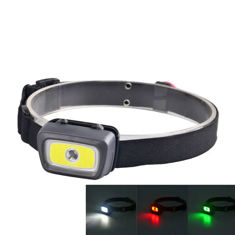 High Power 3W LED Head torch White Green Red led Dual Light Source Hunting COB led Headlamp