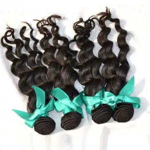 4pcs/lot Peruvian loose weave 5A unprocessed Peruvian Virgin Hair loose wave natural black hair weft