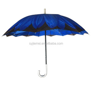 23 ''* 16 k capas dobles de tela azul de la flor paraguas bastón - Product Image 1
