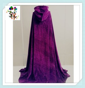 Colore viola velluto donna con cappuccio Halloween Party Fancy Dress Cosplay <span class=keywords><strong>mantello</strong></span> <span class=keywords><strong>mantello</strong></span> HPC-0557 - Product Image 2