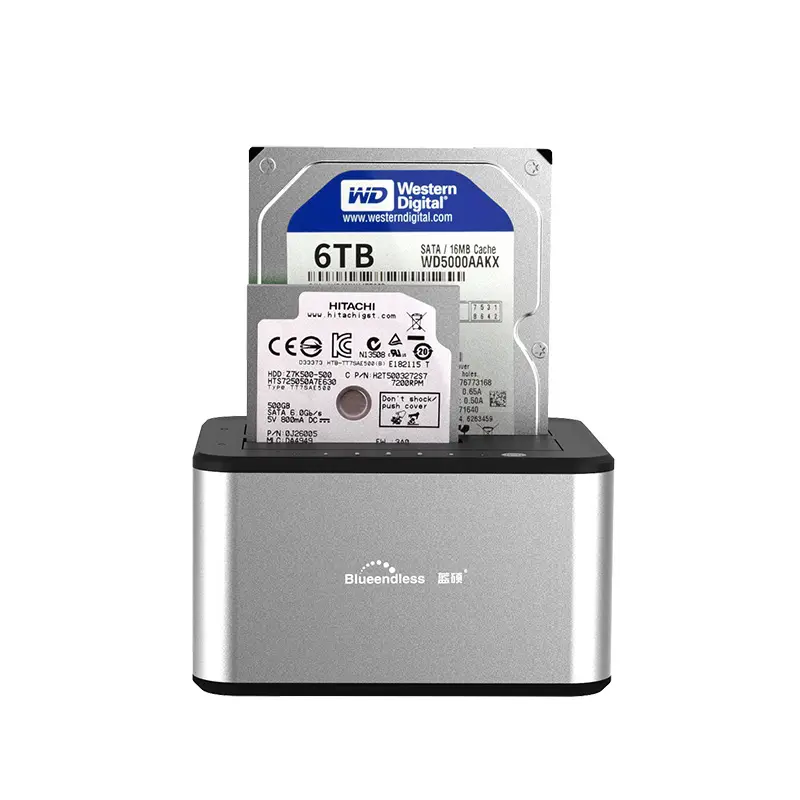 Multi función HDD Dock controlador SATA Raid 1 Exalnal 2 Bay datos disco duro Docking Estación de aluminio Stock 2,5 "y 3,5" HDD