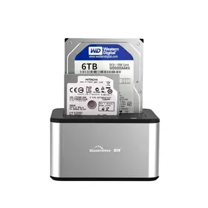 Çok fonksiyonlu HDD Dock sürücü SATA Raid 1 Exalnal 2 Bay veri sabit disk yerleştirme istasyonu alüminyum stok 2.5 ''ve 3.5'' HDD