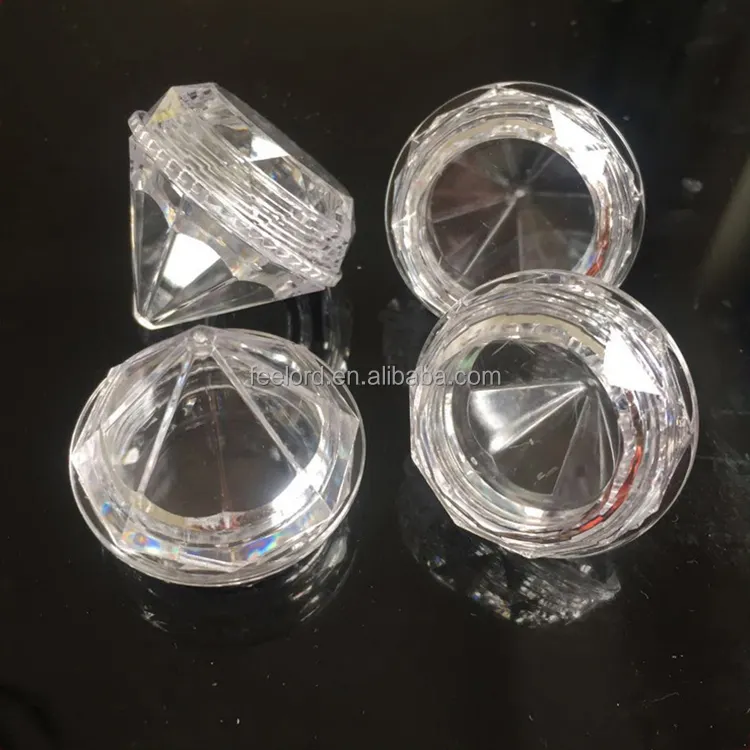 5g elmas şekli kozmetik şeffaf kavanoz FMG608 glitter için yüksek kalite gevşek toz konteyner özel logo plastik kavanoz