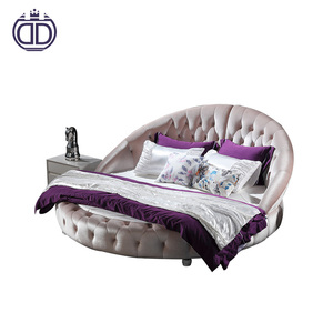Lujo romántico estilo redondo manera del rey cama redonda precios cuero suave <span class=keywords><strong>king</strong></span> size cama redonda - Product Image 1
