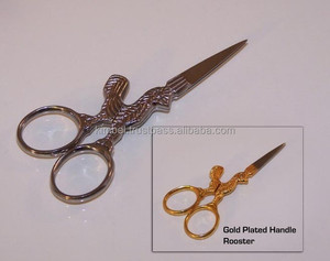 Ciseaux de broderie à lame droite en acier inoxydable de haute qualité professionnels ciseaux de manucure de beauté avec finition or argenté - Product Image 2