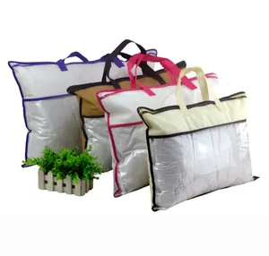 사용자 정의 플라스틱 PVC 포장 홈 섬유 지퍼 베개 가방
