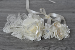 Fleur de mariage Sash Demoiselle D'honneur Sash Ceinture Satin Fleur Tendance Accessoires - Product Image 5