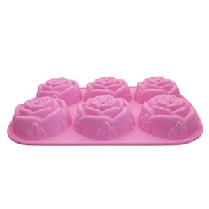 Khuôn Làm Bánh Hoa Hồng Loại 6 Sâu Răng Dụng Cụ Làm Xà Phòng Khuôn Cao Su Làm Kem Sô Cô La - Product Image 5