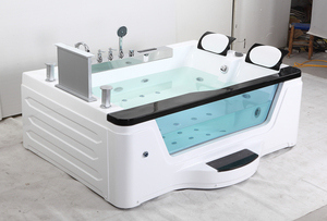 Bañera de <span class=keywords><strong>Hidromasaje</strong></span> Whirlpool, Masaje Japonés, Fibra de Vidrio Transparente, Bañera de Lujo Independiente - Product Image 4