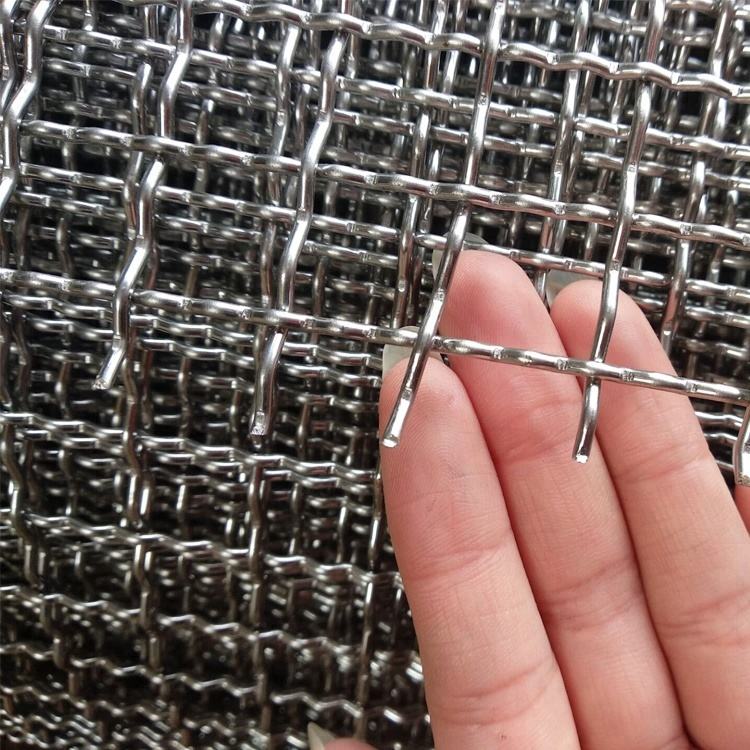 Crimped Woven Wire Mesh Edelstahl SUS 304 316 316l 6 8 10 12 14 20 Mesh Filter Silber und Schwarz Über 20 Jahre 8-14 Tage