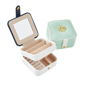 <span class=keywords><strong>Pas</strong></span> <span class=keywords><strong>cher</strong></span> Logo Personnalisé Portable 2 Couches <span class=keywords><strong>Petit</strong></span> <span class=keywords><strong>Voyage</strong></span> Bijoux Emballage Boîte - Product Image 3