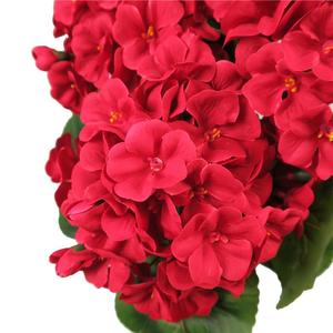 Nuevo diseño de flor Artificial, flor de seda en maceta, geranio Artificial rojo 2019 - Product Image 2