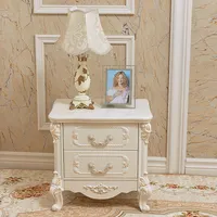 B1607 slaapkamer mirrored furntiure populaire moderne gesneden nachtkastje europese wit hout vintage paars nachtkastje
