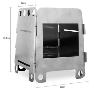 Tragbarer klappbarer Holz alkohol ofen aus Edelstahl für das Kochen im Freien BBQ Camping