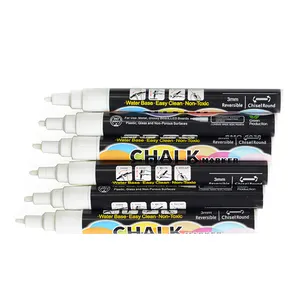 Fine reversible tip 3mm white chalk markers for blackboard