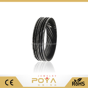 POYA Joyería 2017 <span class=keywords><strong>El</strong></span> Más Nuevo Diseño de Los Hombres <span class=keywords><strong>del</strong></span> Anillo De Acero De Damasco, anillo de acero de damasco engrooved - Product Image 1