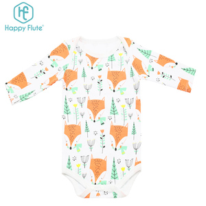 Happyflute latest design plain of the baby cotton sleeve rompers for boys and girls Children clothes baby jumpsuit - Product Image 1