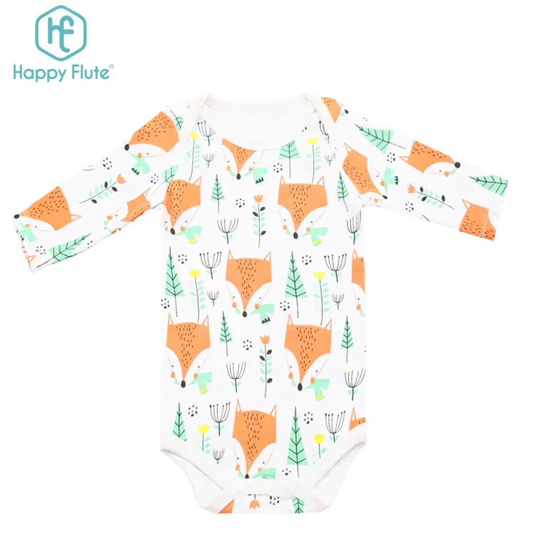 Happyflute último diseño llanura mamelucos del algodón del bebé para niños y niñas infantiles ropa de bebé mono