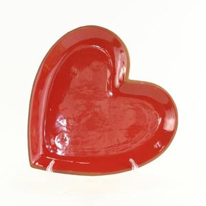 Plaques naturelles en céramique, pièces, en forme de cœur rouge, jupon rond pour application de mariage - Product Image 3