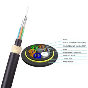 Cable de fibra óptica ADSS para uso aéreo, 8, 12, 24, 48, 72