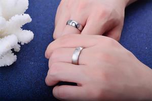 Anillo de boda de acero inoxidable para hombre y mujer, sortija con corazón, CZ, promesa - Product Image 6