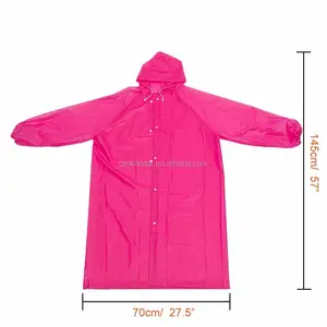 Different Colors Adult Impermeable 100% PEVA Raincoat travel poncho rubber raincoats