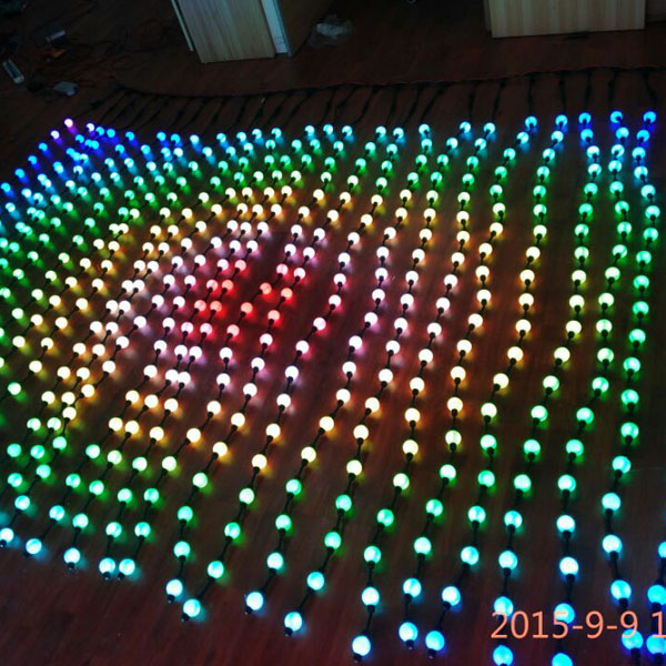 Custom Professional decoração 50mm de diâmetro full color dmx RGB 360 Graus 3d bola de pixel levou